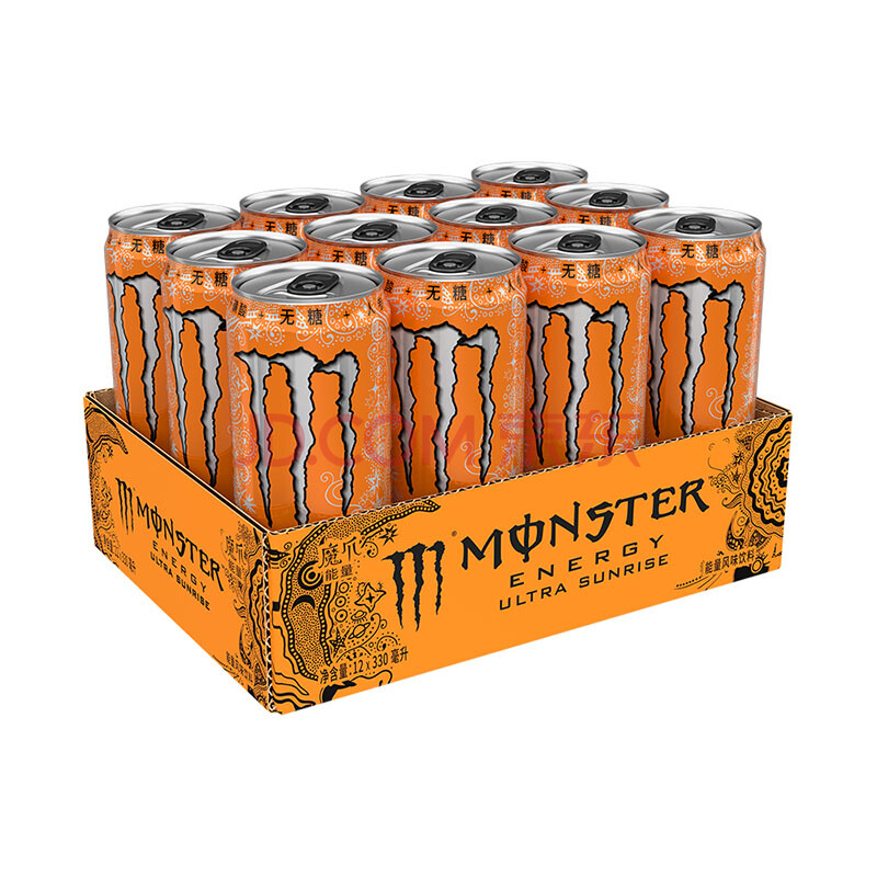 魔爪（Monster）可口可乐魔爪 Monster柑橘味 能量风味饮料 无糖 330ml*12罐