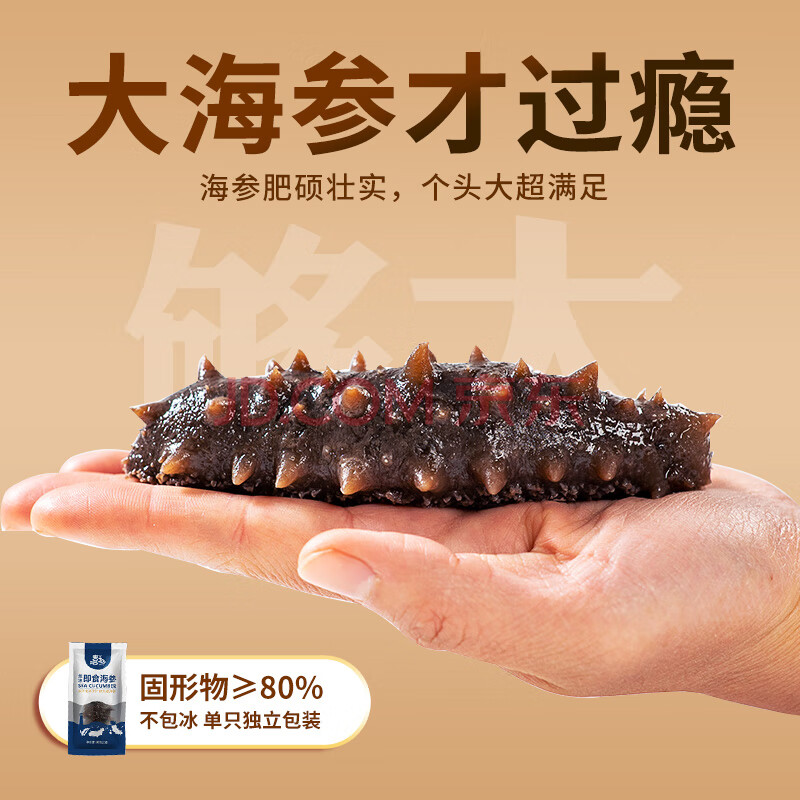 喜玉大连即食海参 500g 8-12只 固形物80%以上 简装辽刺参