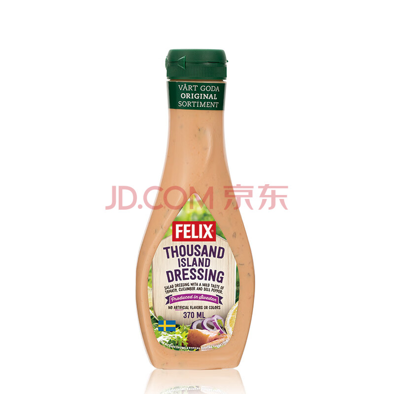 菲力斯（FELIX）瑞典进口 千岛酱 水果蔬菜色拉酱370ml 蔬菜水果汉堡披萨调味酱