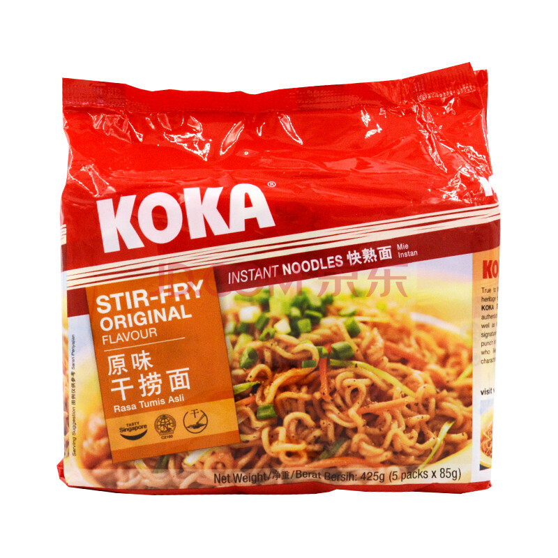 KOKA 可口方便面 原味干捞快熟泡面 85g*5 新加坡进口