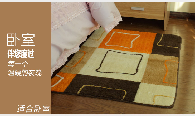 
                                        屋尔美 玄关地垫 沙发地垫 门垫 吸水防滑 橘色典雅 80*120cm                