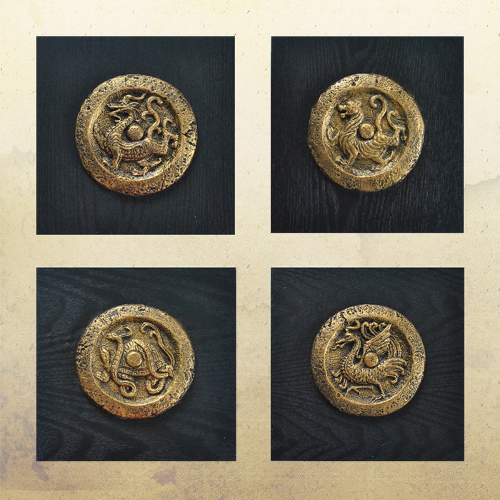 印家轩 四神兽纹神壁挂 新中式仿古挂件挂饰挂画工艺品创意装饰画