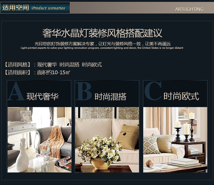 光印现代K9水晶灯LED吊灯餐厅灯客厅灯卧室灯吧台灯玄关灯MD1034 直径43cm