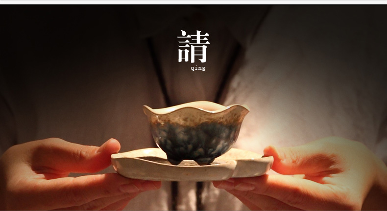
                                        万仟堂（Edenus） 万仟堂陶瓷茶具套装整套茶具日式功夫6人成套礼盒茶具 秋荷一池 配茶盘-有排水                