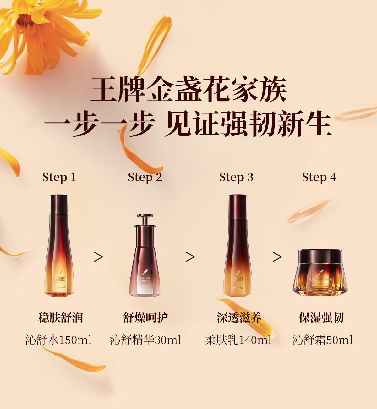 奇姬金盏花沁舒爽肤水 舒缓肌肤补水保湿清爽控油维稳肌肤屏障润肤水 150ml