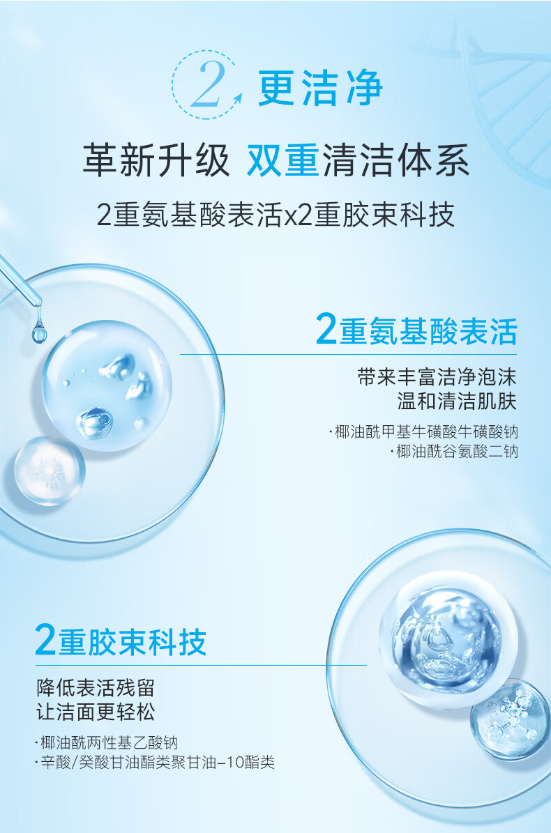 绽妍洗面奶 氨基酸洁面慕斯 泡沫绵密 补水保湿 温和清洁敏肌男女 洁面100ml