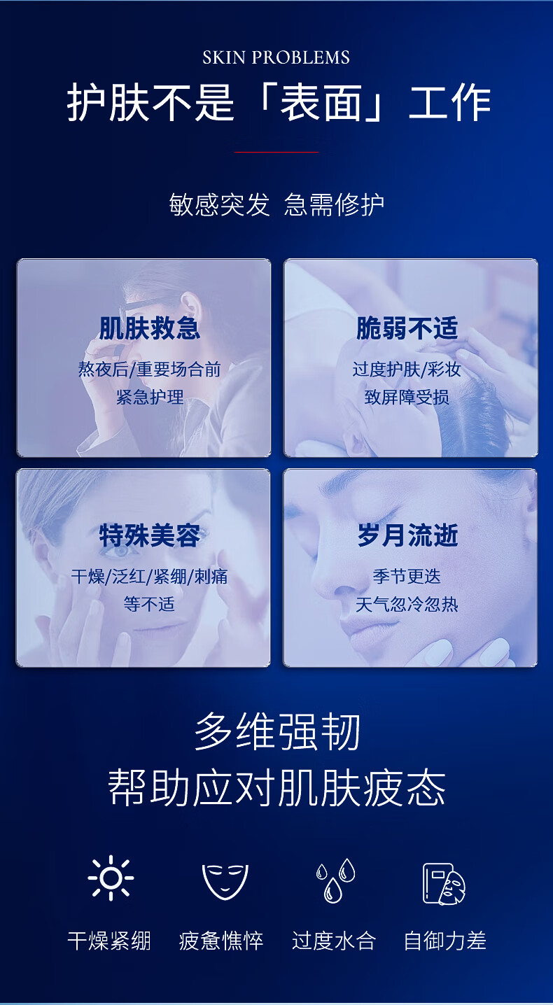 昆药集团KPC复活草润颜水光贴片面膜玻尿酸补水蓝铜肽修护女 买1发3盒 5片装