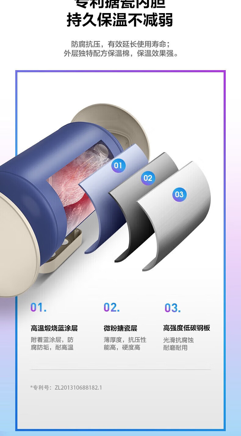 美的（Midea）电热水器大水量储水式即热式热水器家用2000W大功率经济节能卫生间安全加长防电墙恒温华凌KY1系列 F4020-KY1(H)【40L适用1-2人洗】