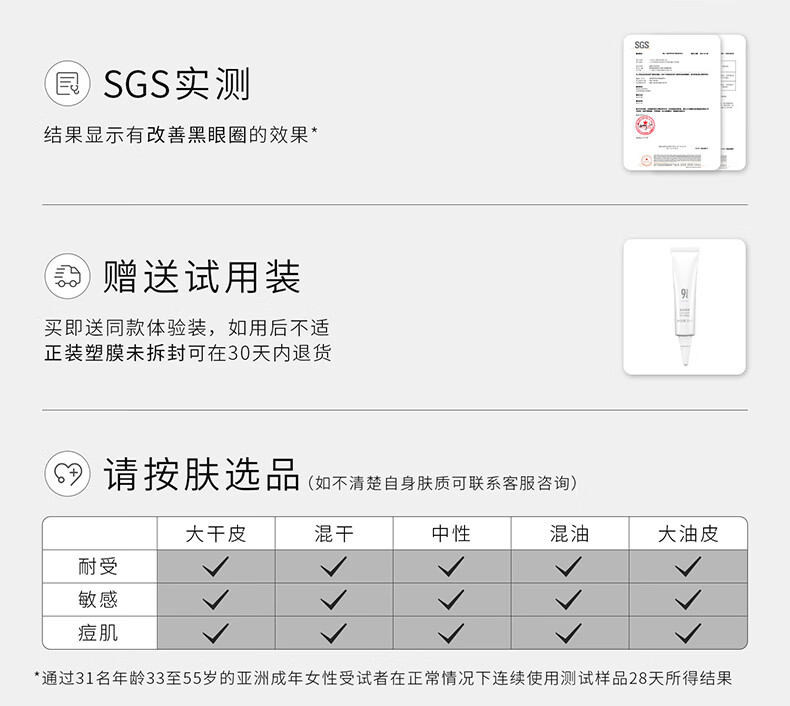 934 熬夜眼霜淡化黑眼圈细纹眼部护理咖啡因943学生男女适用 【大容量】22ml