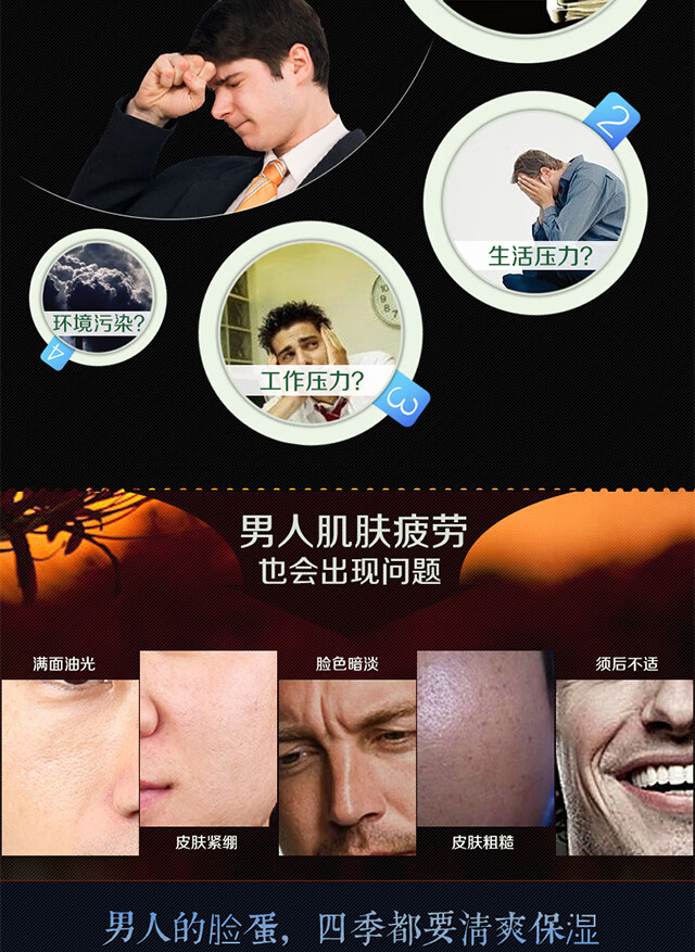 水之蔻 男士控油保湿乳液搽擦脸油懒人霜护脸摸脸霜控油保湿润肤露面霜护肤品 水之蔻纯净男士乳液120克