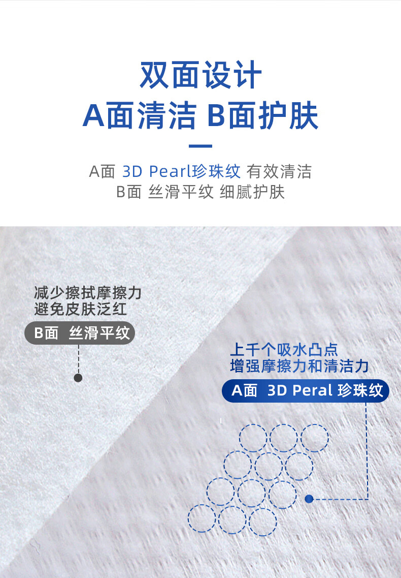 邦怡一次性洗脸巾加大加厚珍珠纹擦脸洁面巾 洗脸巾50抽*8包/共400片 200*200mm