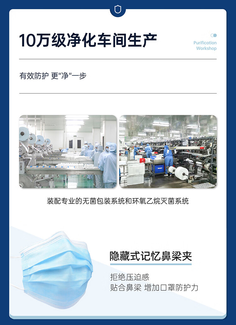 11，金士達 一次性毉用外科口罩 輕薄透氣 防病菌3層防護過濾細菌成人口罩 【經典款】成人外科口罩 50衹*2盒共100衹