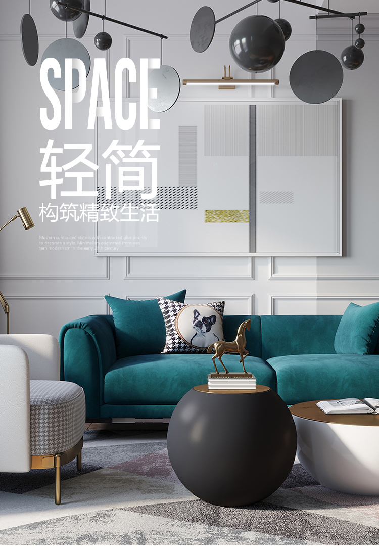 DC可定制颜色尺寸简约现代风格sofa丝绒布艺北欧ins风轻奢沙发小户型三人客厅家具组合 白色（单人位）