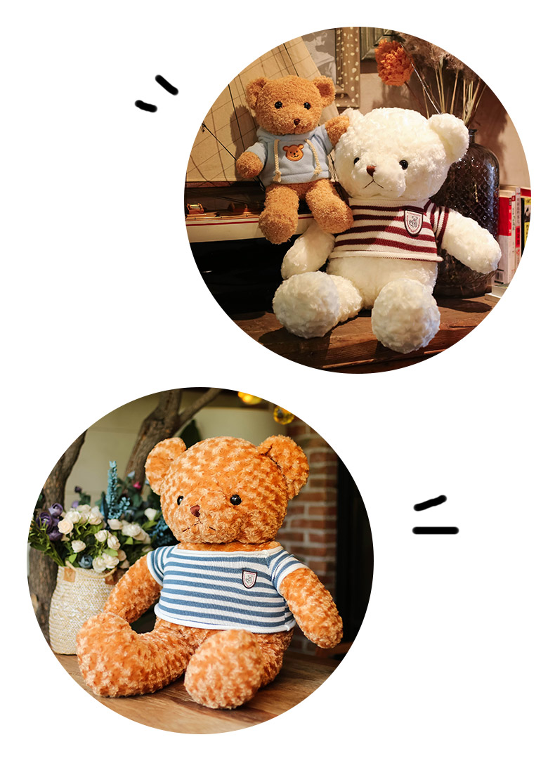 吉娅乔（Ghiaccio）泰迪熊趣味毛绒公仔玩具抱枕儿童玩偶可爱布娃娃女生生日礼物情人节【礼盒装】 棕熊海藻绒-粉色卫衣 30CM
