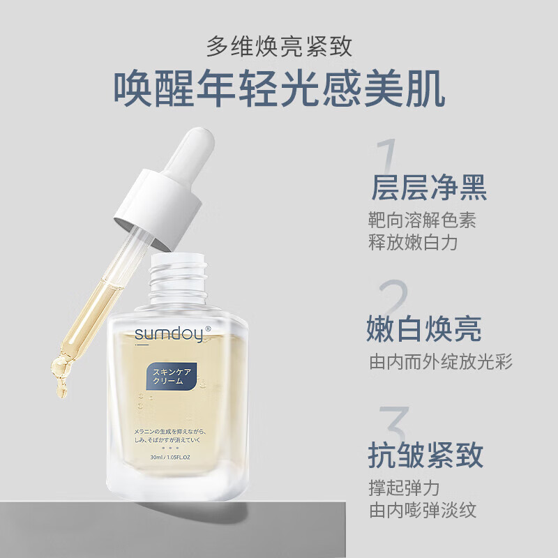 SUMDOY日本进口美白精华液补水保湿抗皱提拉紧致收缩毛孔烟酰胺原液 美白抗皱精华液30ml