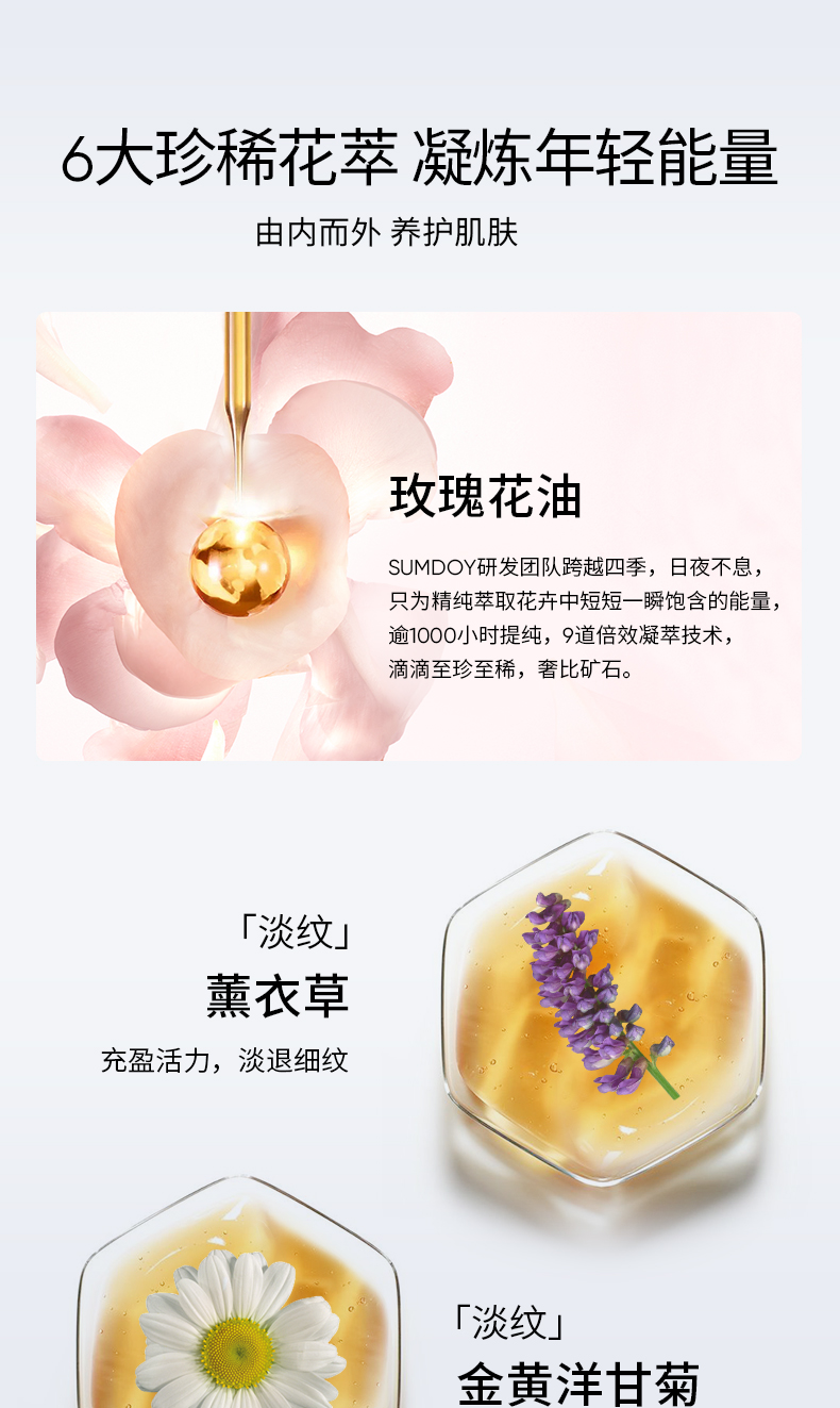 SUMDOY日本进口面部精华油玫瑰精油脸部抗皱提拉紧致刮痧护肤按摩精华液 30ml（提拉紧致）