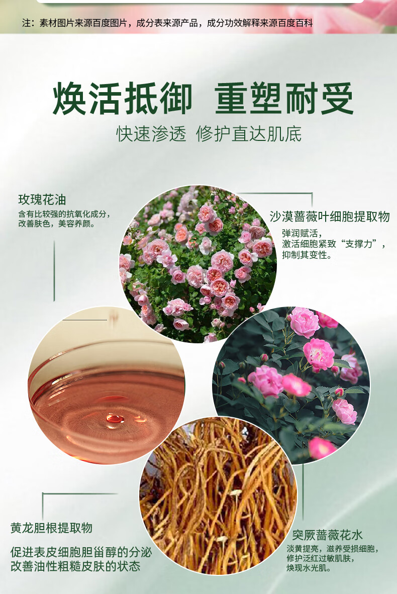 BOAM沙漠蔷薇高保湿精华软膜二裂酵母清洁净肌补水涂抹式水光肌面膜粉 蔷薇玫瑰软膜1盒共550g