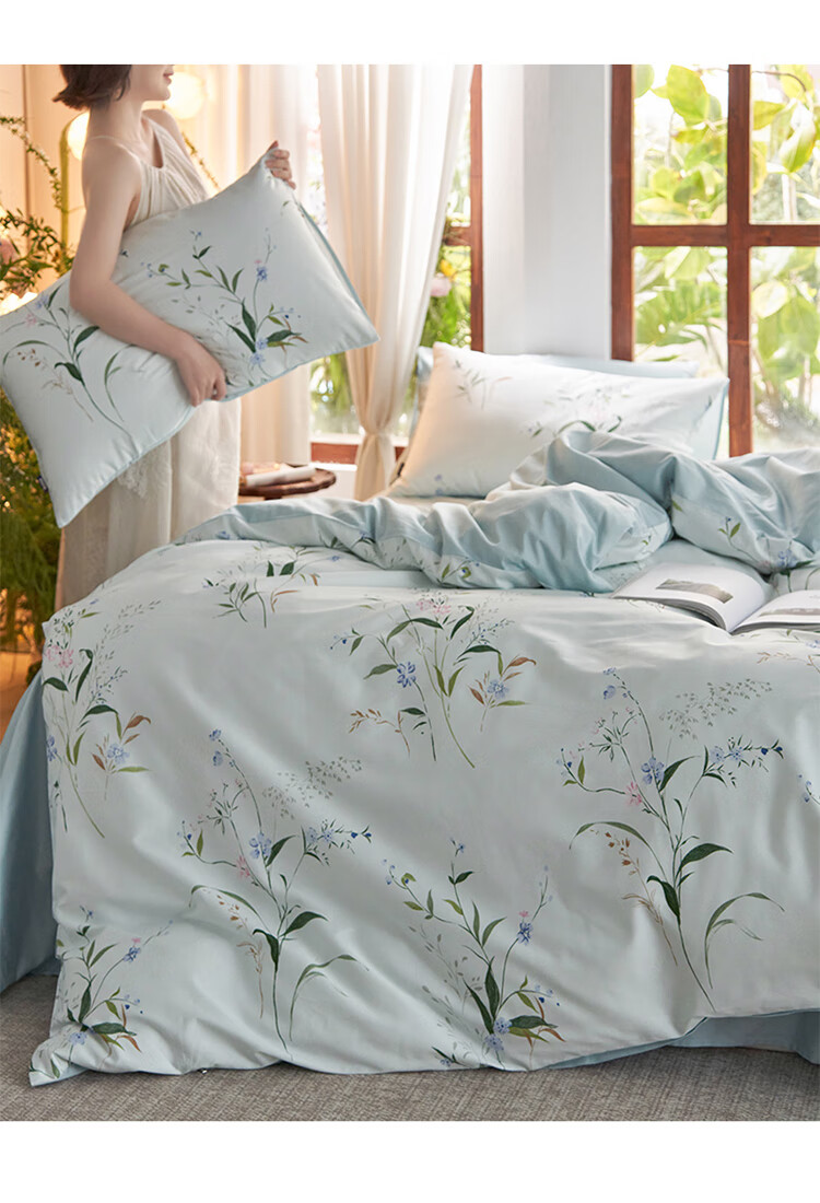 Комплект постельного белья Dohia Home Textile "Moonlight Lover", 1.5-спальный, 100% хлопок, 4 предмета