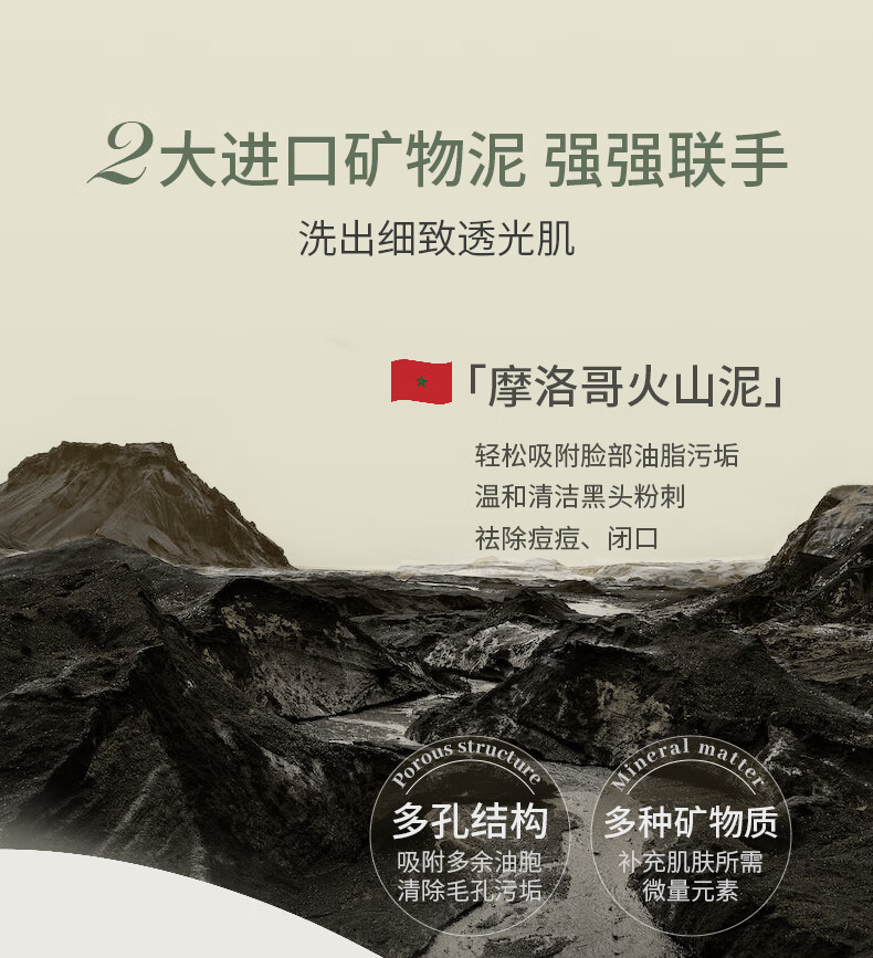 SKISGEM德国进口清洁面膜祛痘泥膜去黑头粉刺涂抹式补水收缩毛孔男女士 深层清洁收缩毛孔240g