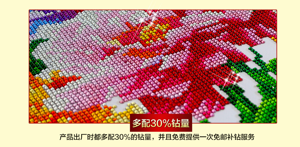 画时代新款5D钻石画孔雀家和万事兴点贴钻钻石十字绣客厅砖石秀圆钻 魔方钻家和万事兴150*58cm