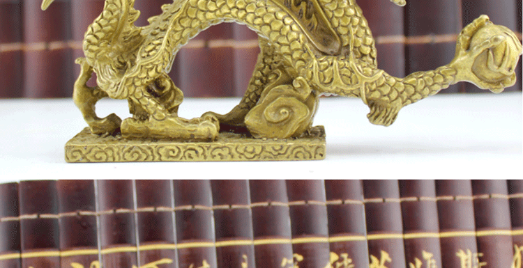 
                                        聚善缘铜质汉龙摆件十二生肖龙家居装饰品工艺品摆设桌面摆件礼品室内玄关酒架书柜手艺术品 中号 0.8公斤净重                