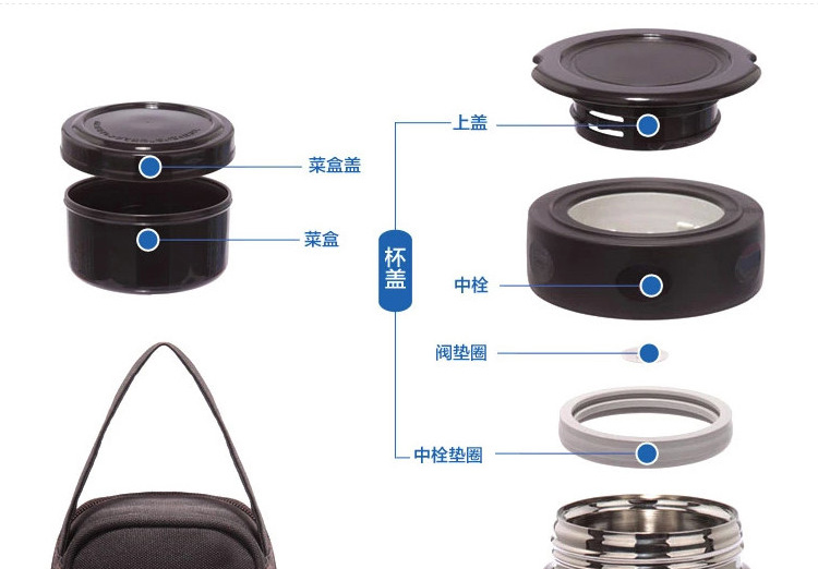 象印（ZOJIRUSHI）SW-EXE50-BL 500ml锈钢真空保温焖烧壶便当饭盒SW-EXE50-BL  赠提袋