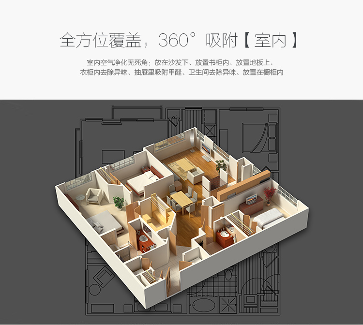 【京东超市】佳佰Hommy  炭包 甲醛吸附球形活性炭包2000g(500g*4包)
