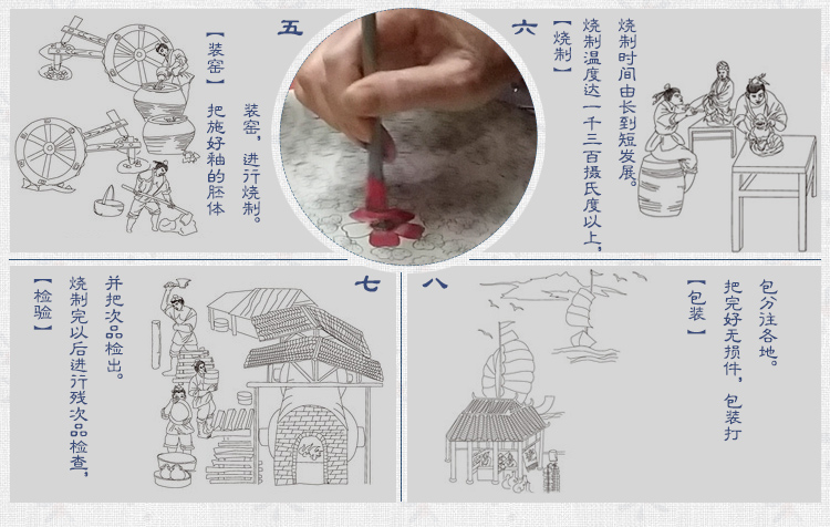 
                                        山田烧汤碗 陶瓷碗(7英寸)釉下彩日式面碗大汤碗(1只装) 星点                