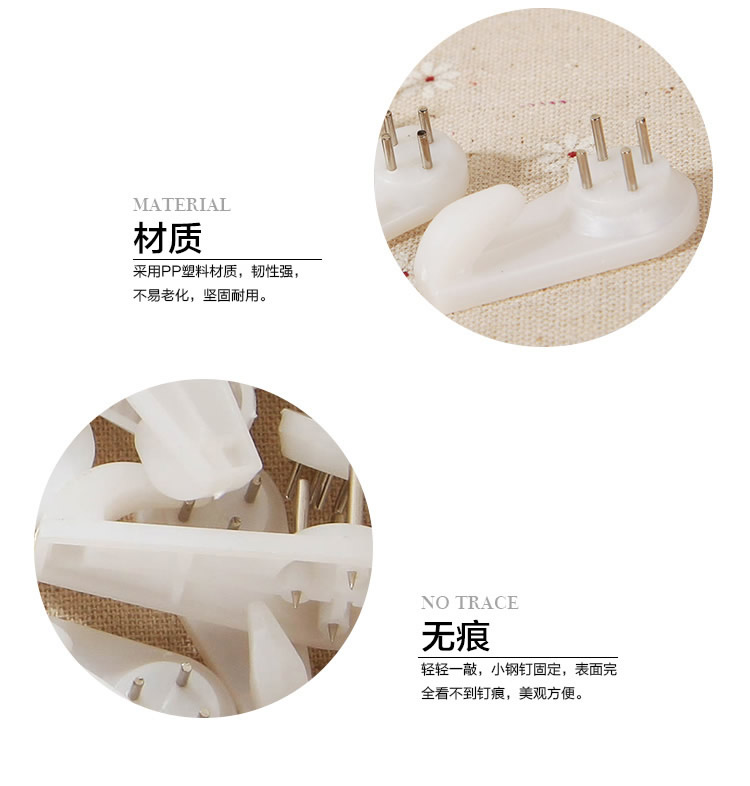 欧润哲 挂画钩子隐形钉 墙钉相框墙上挂钩 小号+中号+大号画框钉墙挂钩 3款混装60只装