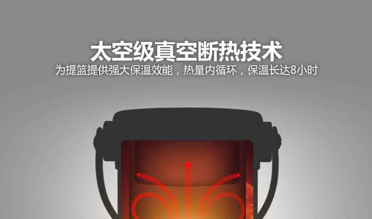 兴财 保温饭盒 双层不锈钢真空提篮 2.0L逸乐系列V684A