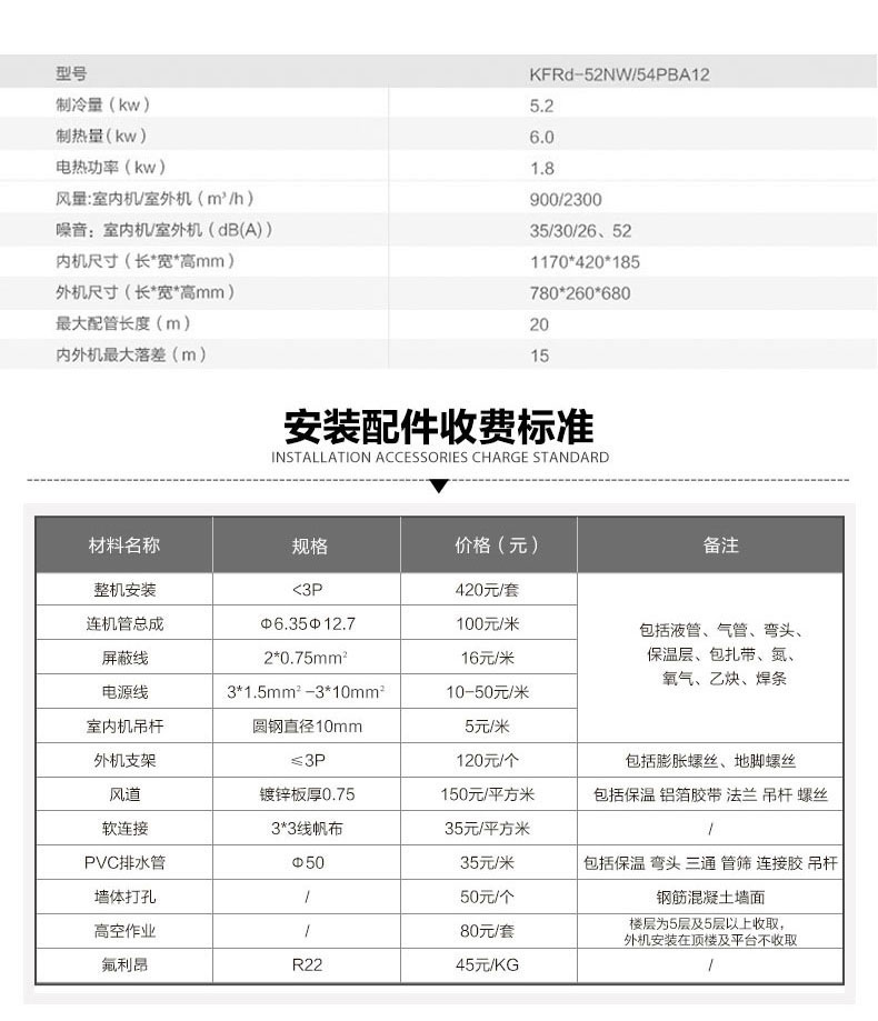 海尔(haier)2匹风管机 适用17-26㎡ 6年包修 家用中央