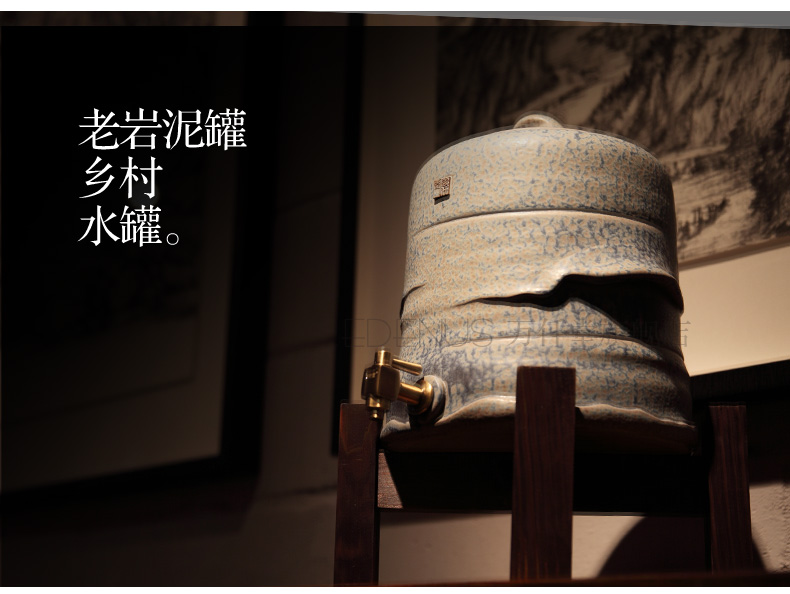 
                                        万仟堂 茶壶 陶瓷储水罐储水缸 茶具配件 餐厅陈设 茶道配件 老岩泥罐 老岩泥罐                