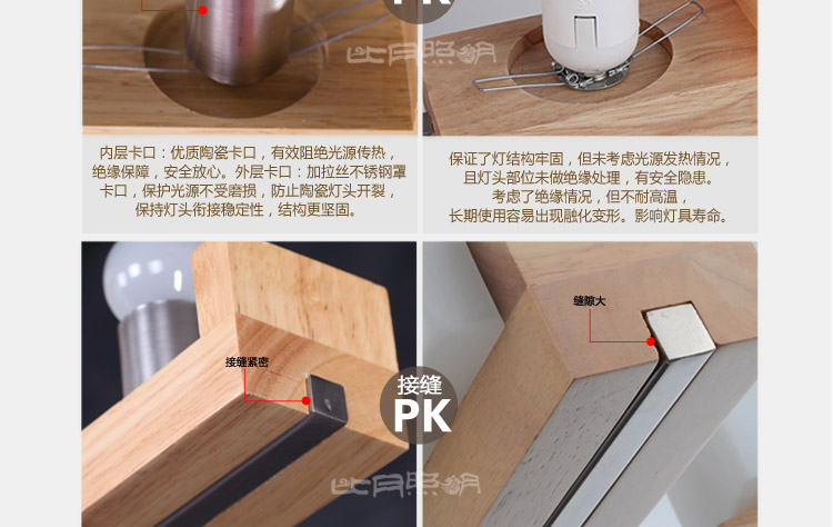 比月照明 简约现代创意实木灯具橡木卧室床头楼梯过道壁灯客厅3525