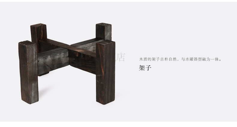 
                                        万仟堂 茶壶 陶瓷储水罐储水缸 茶具配件 餐厅陈设 茶道配件 老岩泥罐 老岩泥罐                