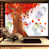 Пользовательские обои 3D Wall Murals Обои Красные деревья кленового сердца Любовь Сердце Листья Современная гостиная ТВ Фон Фреска Стены Бумага Домашний декор европейский стиль ангел вход фреска стены бумага отель лобби ресторан гостиная фон обои роскошная интерьер декор обои