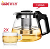 Lilac heat-resistant glass teapot set thick glass tea tea tea tea pot filter pot kettle keith ti3900 titanium tea cup camping tea cup kettle outdoor tea kettle 1000ml ka100