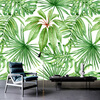 Пользовательская фотография Mural Hand Painted Green Leaf Plant Wall Painting Обои для гостиной Спальня Mural Wall Wall Home Decor для гостиной