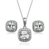 Yoursfs® 18K White Gold Plated 1.5ct Simulated Diamond Necklace and Earring Set Используйте прозрачные австрийские комплекты ювелирных украшений из бриллиантов комплекты акустики pult ru elementa set 5 0 white satin