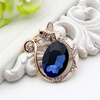 Luxuriant Leopard Brooch Pin Women Blue Crystal Animal Broches Броши Бренд стиля Laple Hijab Эмаль Pin Bride Corsage Jewelry 1 5cm wide luxuriant flowers