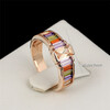 Высокое качество Multi Crystal Rainbow Ring Розовое золото Позолоченные ювелирные изделия Австрийские кристаллы Полные размеры Оптовый R307