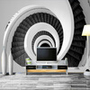 Современные креативные 3D-пользовательские обои для фото обои Черные и белые вихревые лестницы Простые стильные обои для стен гостиной для гостиной