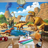 Custom 3D Cartoon Mural Wall Paper Детская комната Детский сад Обои для динозавров Дерево волокно Обои Papel De Parede Infantil 3D beibehang high grade interior decoration wall paper abstract blue kinetic square 3d floor patch papel de parede 3d wallpaper
