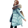 Женщины Плащ меховой воротник Зимняя верхняя одежда утка вниз над Coat с капюшоном утолщаются Парка верхняя одежда