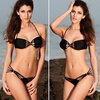 2pcs SEXY черный проложенный Fringe бретелек Dolly Бикини Купальники Купальники купальники