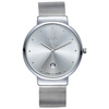 Julius Watch Classic Series Закаленное зеркало из стекла Миланские цепочки Кварцевые водонепроницаемые мужские часы Silver Band JA-426MD