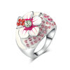 Yoursfs® 18K Rose Gold Plated Purple Flower Painting Ring Используйте австрийские ювелирные украшения из кристаллов gold plated rose flower with gift box