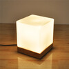BOKT Minimalist Solid Wood Table Lamp Bedside Desk Lamp Home Decor Milky White Square Glass Lampshade creative home use decor retro style color glass lamp light touch switch