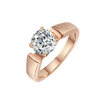 Yoursfs @ 1.25 Carat Round Cut Cubic Zircon Обручальные кольца Серебро / Розовое золото Цвет Свадебные украшения для женщин Anel