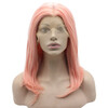 Iwona Synthetic Hair Lace Front Should Straight Light Pink Wig iwona synthetic hair lace front should straight light blue wig
