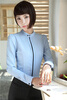 Autumn Winter Elegant Slim Fashion Blue Long Sleeve Blouses Shirts Ladies Office Work Wear Blouse Blusas Female Tops Clothes ws7511 men s autumn winter wear british style slim coat khaki l